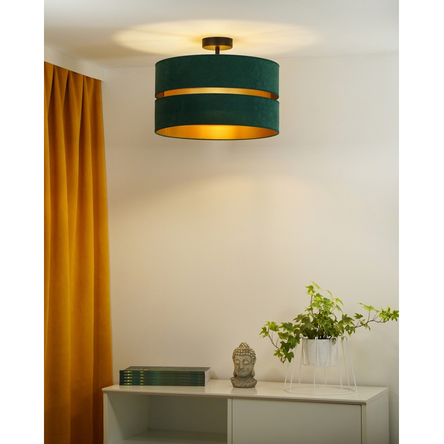 Duolla - Pinnale kinnitatav lühter DUO 1xE27/15W/230V d. 40 cm roheline/kuldne