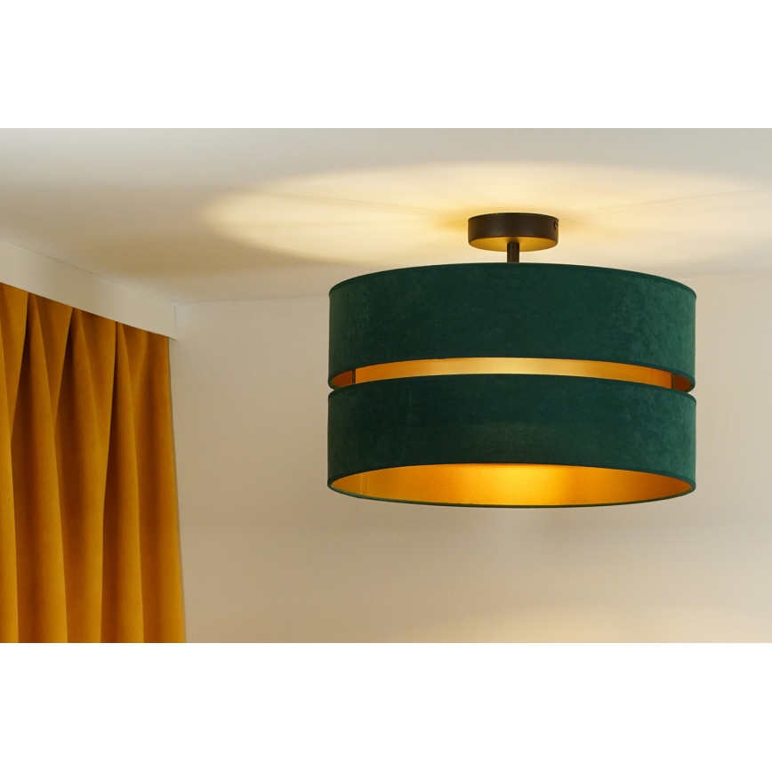 Duolla - Pinnale kinnitatav lühter DUO 1xE27/15W/230V d. 40 cm roheline/kuldne