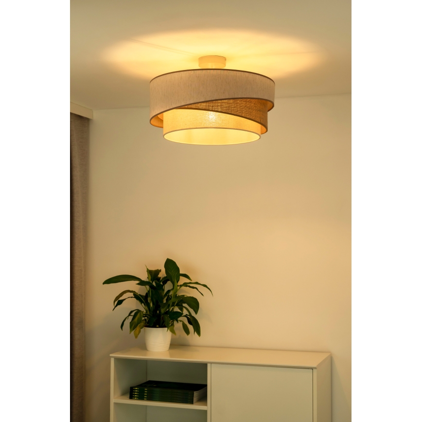 Duolla - Pinnale kinnitatav lühter KOBO 1xE27/15W/230V d. 45 cm beež/pruun/valge