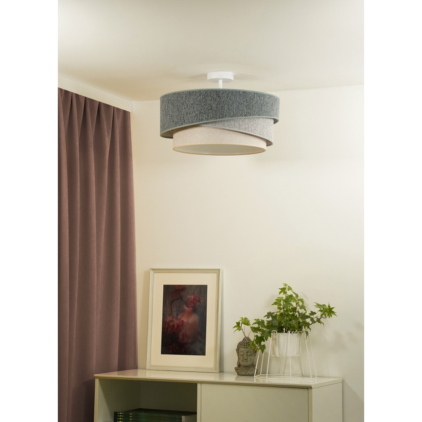 Duolla - Pinnale kinnitatav lühter KOBO ECO RECYCLING 1xE27/15W/230V d. 45 cm roheline/hall/kreemikas