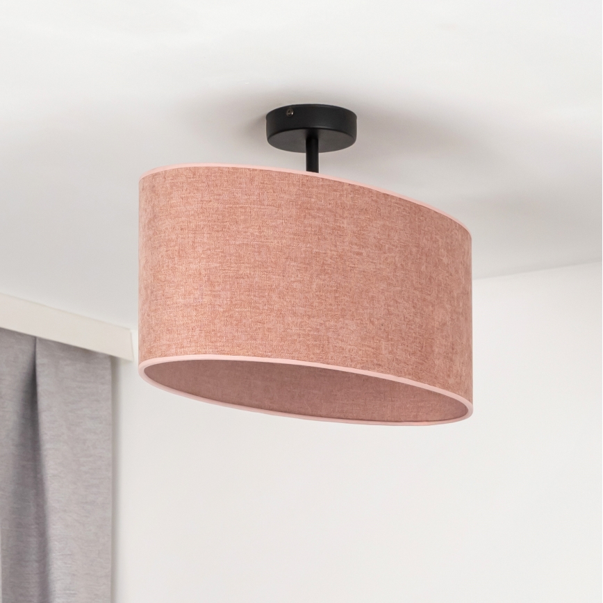 Duolla - Pinnale kinnitatav lühter OVAL 1xE27/15W/230V roosa