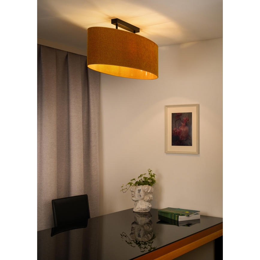 Duolla - Pinnale kinnitatav lühter OVAL 2xE27/15W/230V pruun