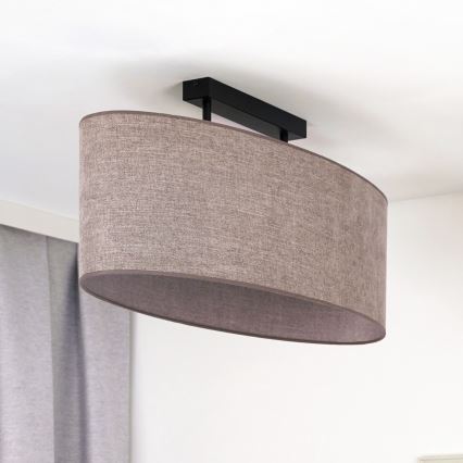 Duolla - Pinnale kinnitatav lühter OVAL 2xE27/15W/230V pruun