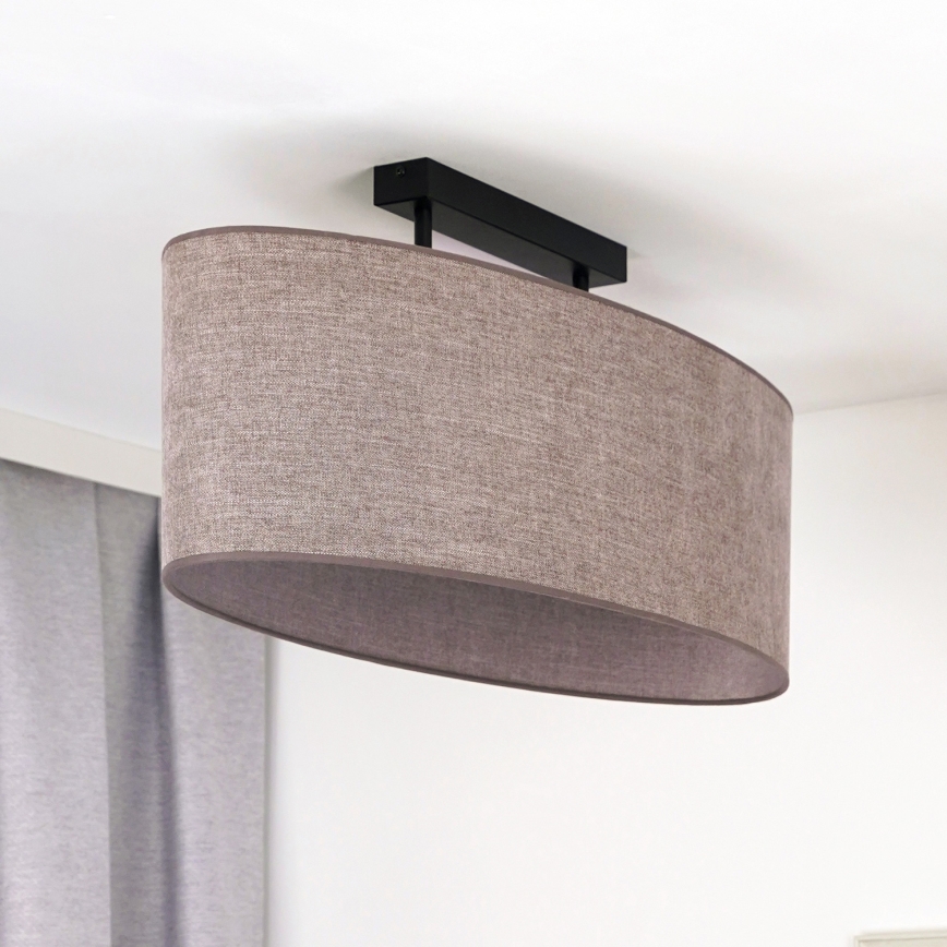 Duolla - Pinnale kinnitatav lühter OVAL 2xE27/15W/230V pruun
