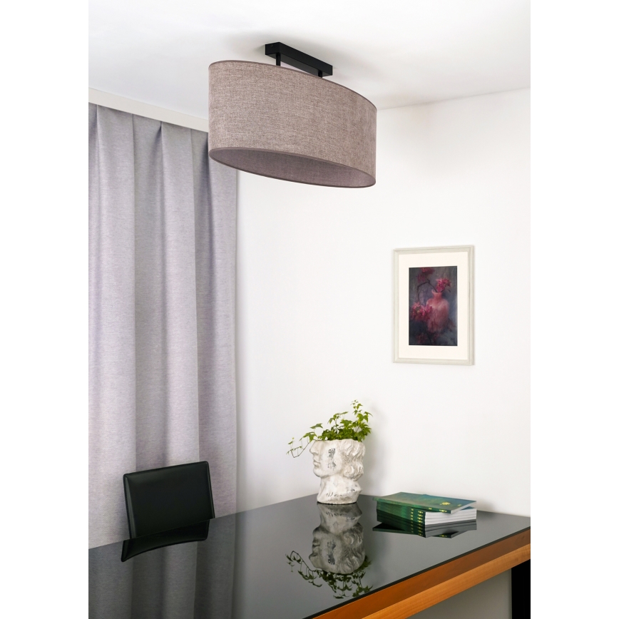 Duolla - Pinnale kinnitatav lühter OVAL 2xE27/15W/230V pruun