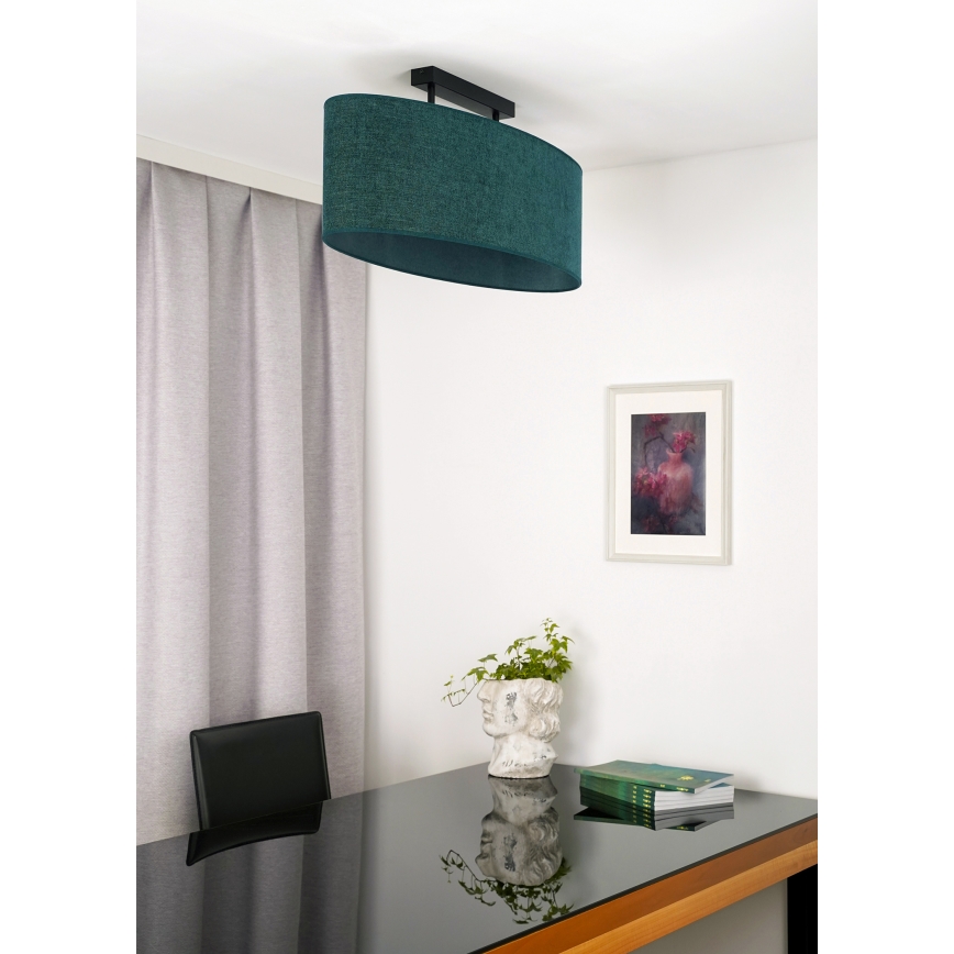 Duolla - Pinnale kinnitatav lühter OVAL 2xE27/15W/230V roheline