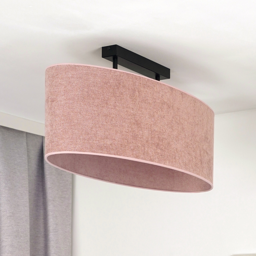 Duolla - Pinnale kinnitatav lühter OVAL 2xE27/15W/230V roosa