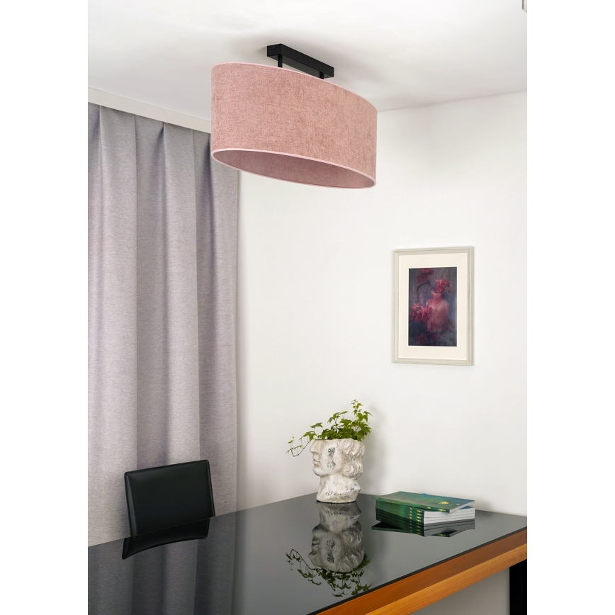 Duolla - Pinnale kinnitatav lühter OVAL 2xE27/15W/230V roosa
