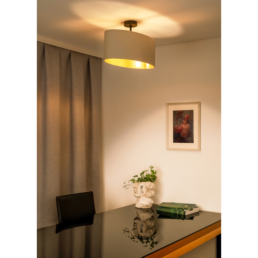 Duolla - Pinnale kinnitatav lühter OVAL VEGAN 1xE27/15W/230V kreemikas