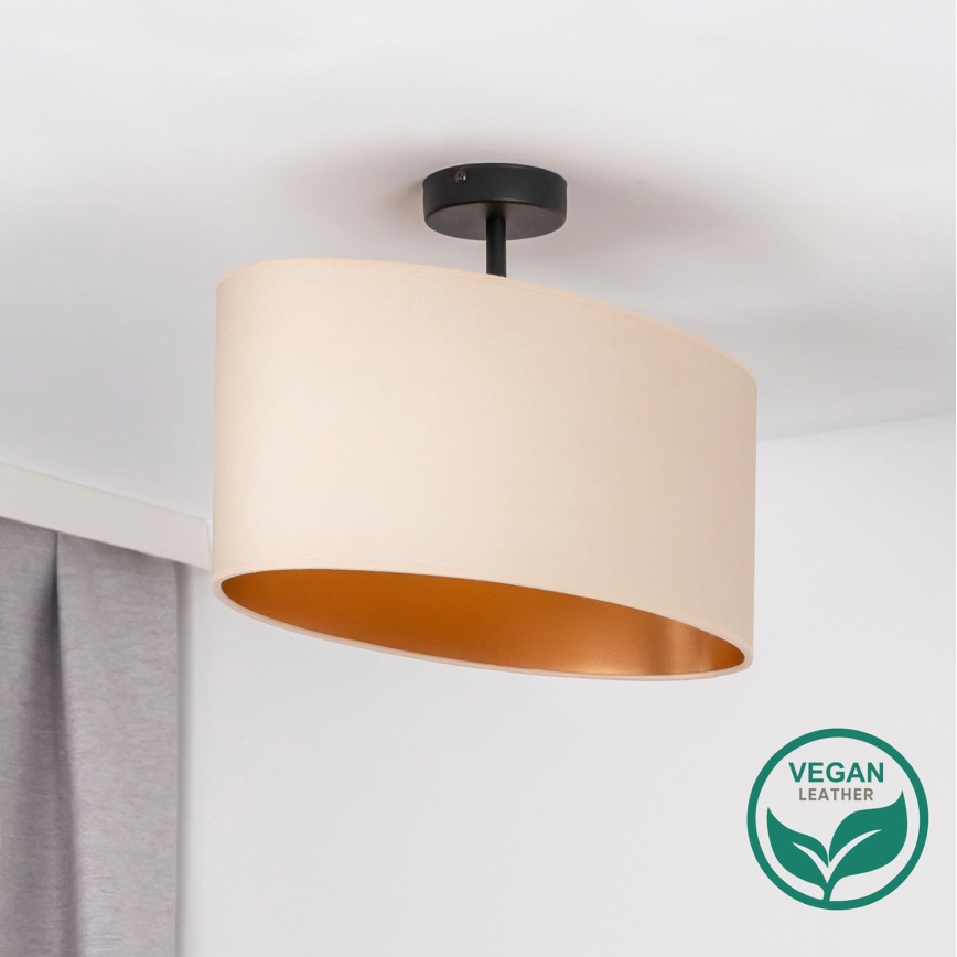 Duolla - Pinnale kinnitatav lühter OVAL VEGAN 1xE27/15W/230V kreemikas