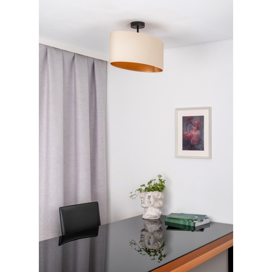 Duolla - Pinnale kinnitatav lühter OVAL VEGAN 1xE27/15W/230V kreemikas