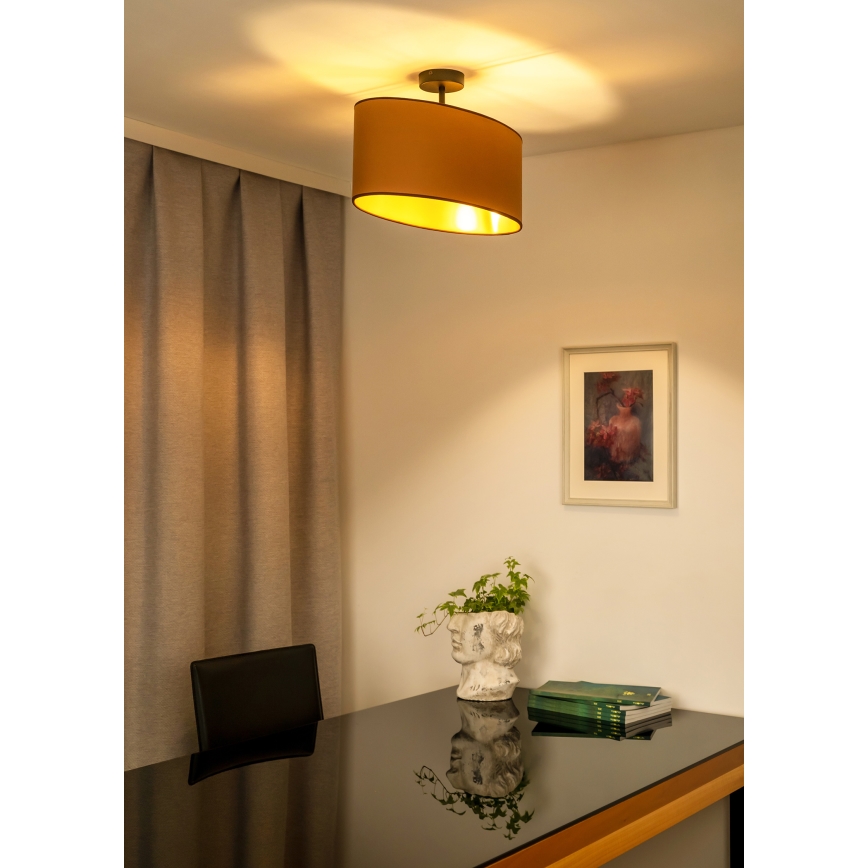 Duolla - Pinnale kinnitatav lühter OVAL VEGAN 1xE27/15W/230V pruun