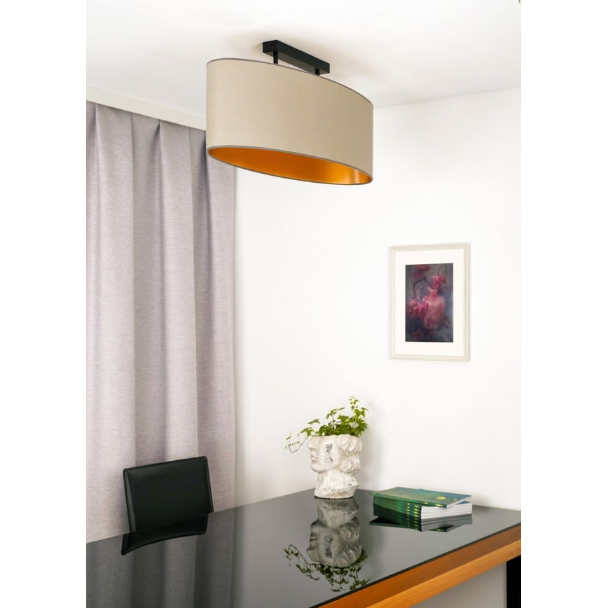 Duolla - Pinnale kinnitatav lühter OVAL VEGAN 2xE27/15W/230V beež