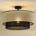 Duolla - Pinnale kinnitatav lühter RATTAN YUTE 1xE27/15W/230V d. 45 cm kreemikas/must