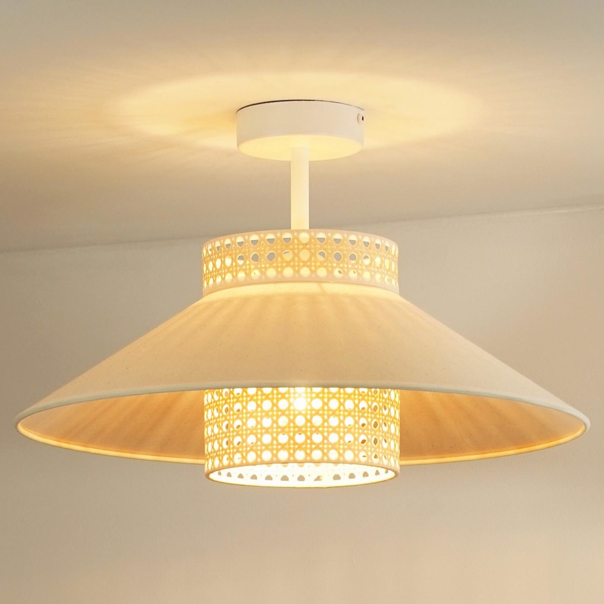 Duolla - Pinnale kinnitatav lühter RIO RATTAN 1xE27/15W/230V d. 45 cm beež/rotang