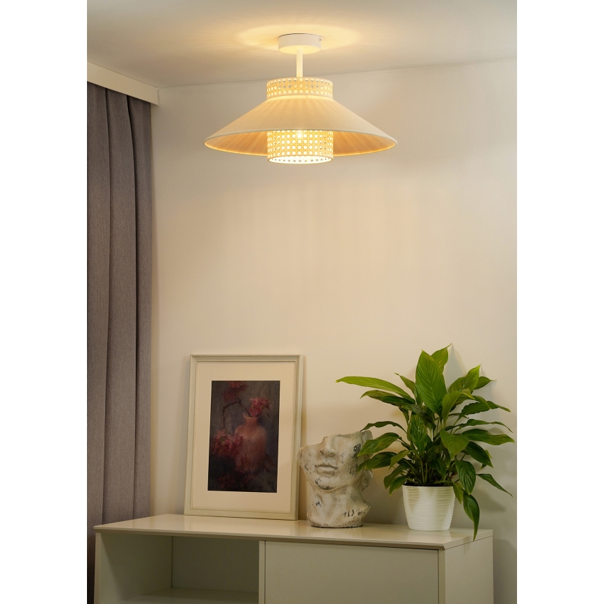 Duolla - Pinnale kinnitatav lühter RIO RATTAN 1xE27/15W/230V d. 45 cm beež/rotang