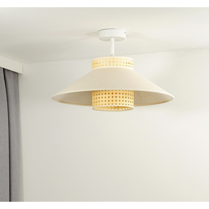 Duolla - Pinnale kinnitatav lühter RIO RATTAN 1xE27/15W/230V d. 45 cm beež/rotang