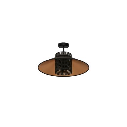 Duolla - Pinnale kinnitatav lühter RIO RATTAN 1xE27/15W/230V d. 45 cm must/kuldne