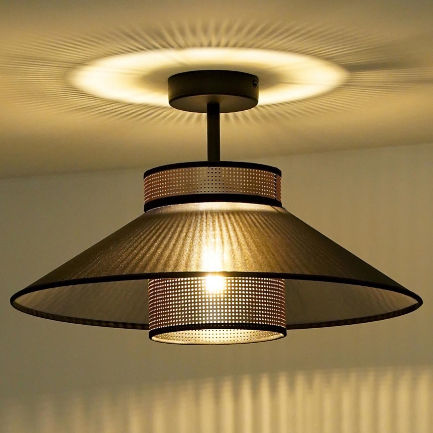 Duolla - Pinnale kinnitatav lühter RIO SHINY 1xE27/15W/230V d. 45 cm must/vask