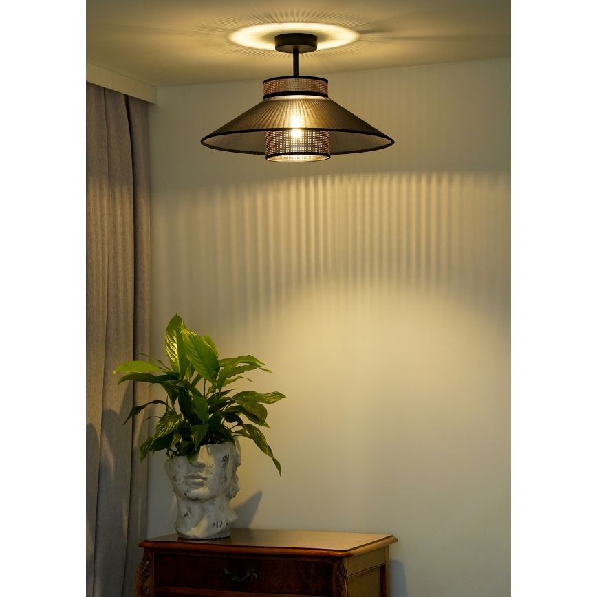 Duolla - Pinnale kinnitatav lühter RIO SHINY 1xE27/15W/230V d. 45 cm must/vask