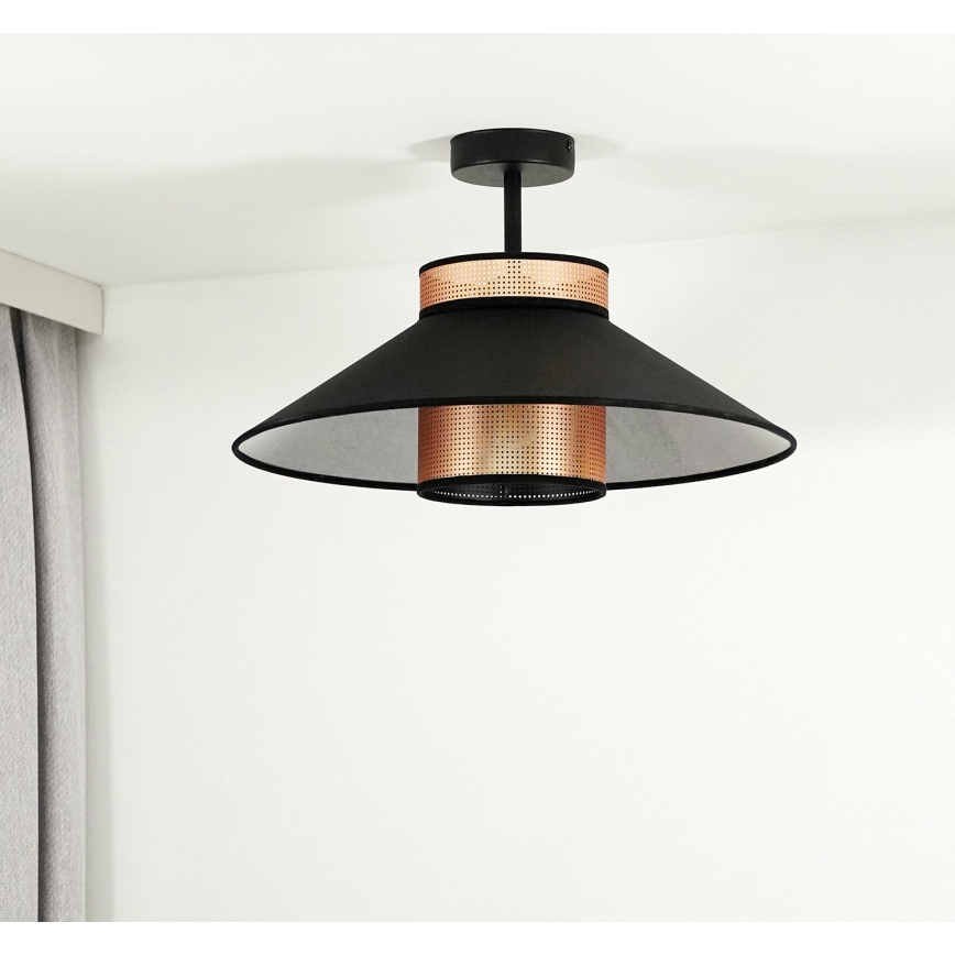 Duolla - Pinnale kinnitatav lühter RIO SHINY 1xE27/15W/230V d. 45 cm must/vask