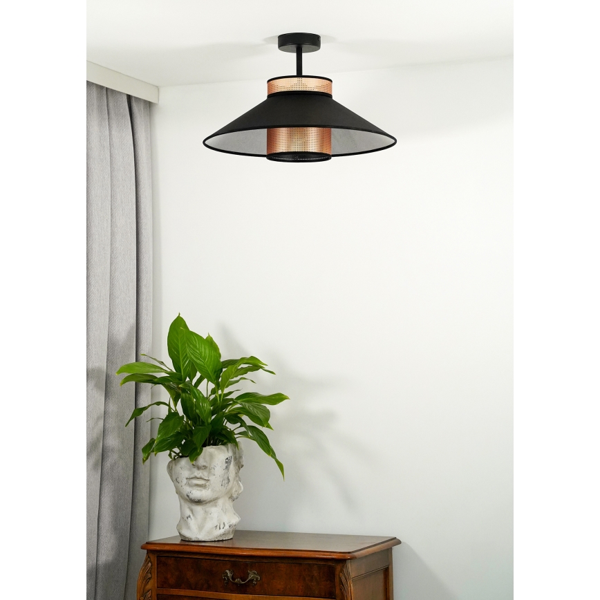 Duolla - Pinnale kinnitatav lühter RIO SHINY 1xE27/15W/230V d. 45 cm must/vask