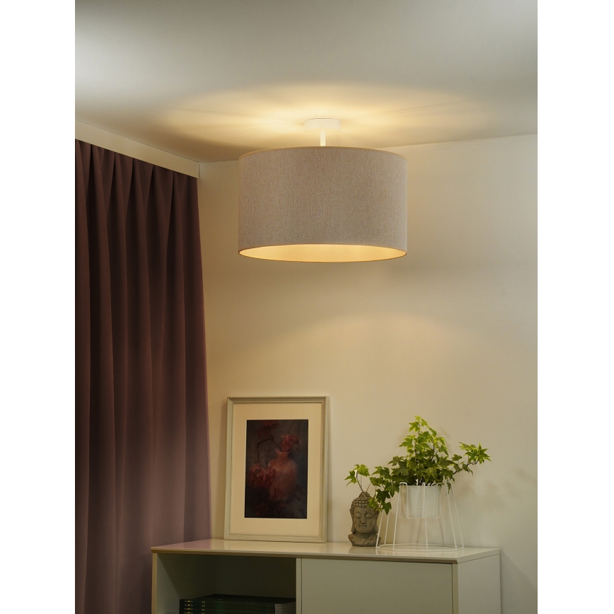 Duolla - Pinnale kinnitatav lühter ROLLER ECO RECYCLING 1xE27/15W/230V d. 45 cm kreemikas