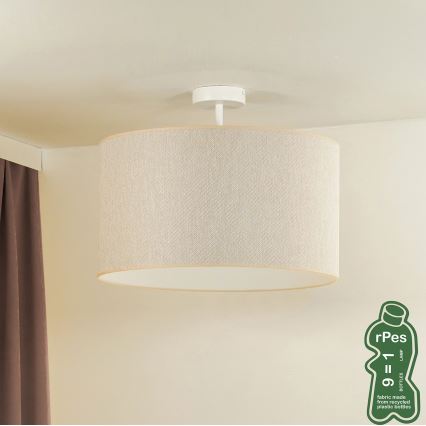 Duolla - Pinnale kinnitatav lühter ROLLER ECO RECYCLING 1xE27/15W/230V d. 45 cm kreemikas