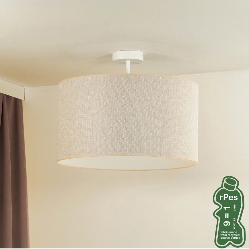 Duolla - Pinnale kinnitatav lühter ROLLER ECO RECYCLING 1xE27/15W/230V d. 45 cm kreemikas