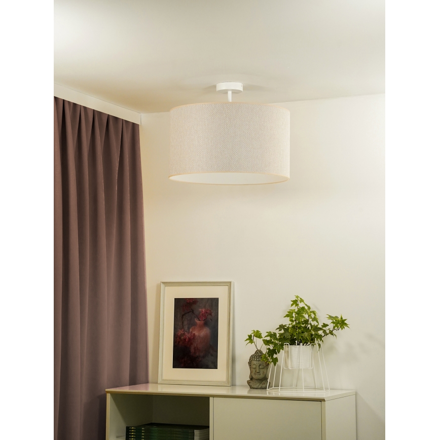 Duolla - Pinnale kinnitatav lühter ROLLER ECO RECYCLING 1xE27/15W/230V d. 45 cm kreemikas