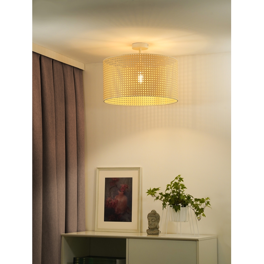 Duolla - Pinnale kinnitatav lühter ROLLER RATTAN 1xE27/15W/230V d. 45 cm beež