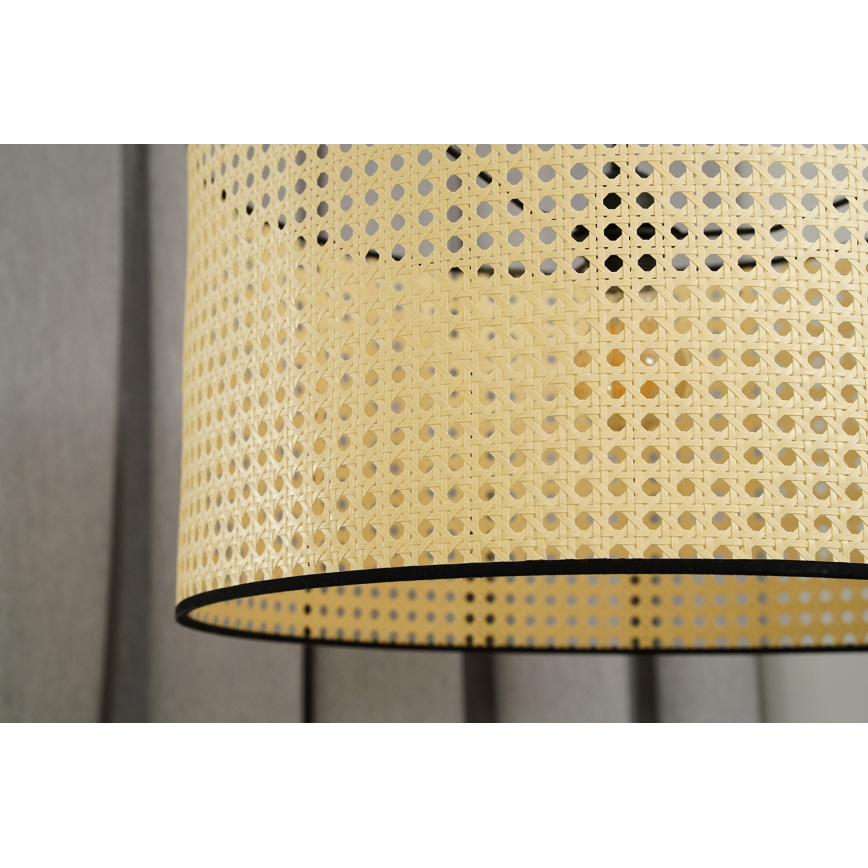 Duolla - Pinnale kinnitatav lühter ROLLER RATTAN 1xE27/15W/230V d. 45 cm beež/must