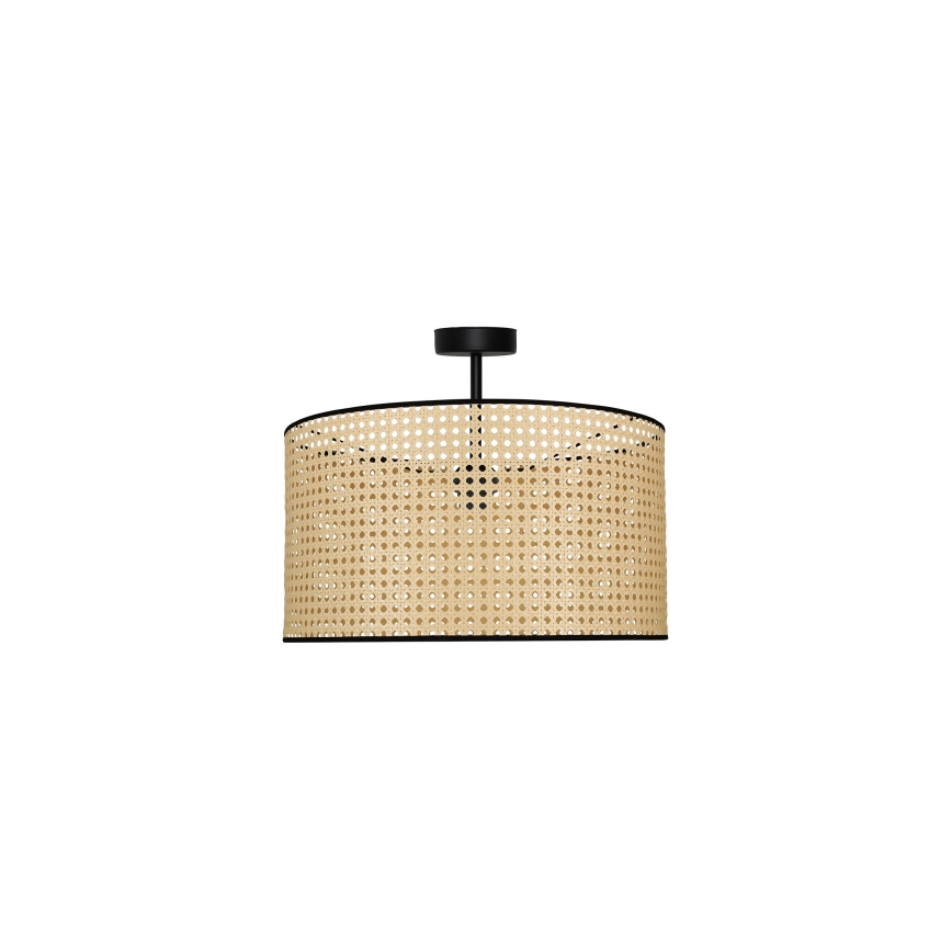 Duolla - Pinnale kinnitatav lühter ROLLER RATTAN 1xE27/15W/230V d. 45 cm beež/must