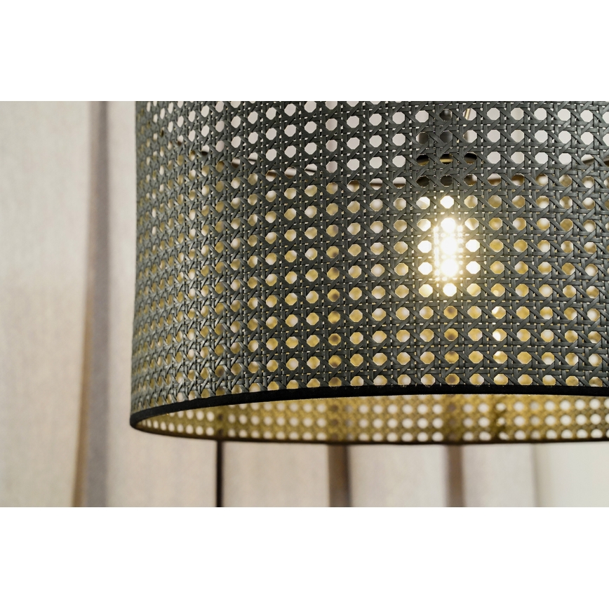 Duolla - Pinnale kinnitatav lühter ROLLER RATTAN 1xE27/15W/230V d. 45 cm must
