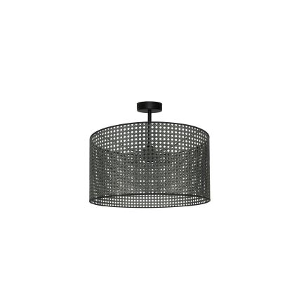 Duolla - Pinnale kinnitatav lühter ROLLER RATTAN 1xE27/15W/230V d. 45 cm must