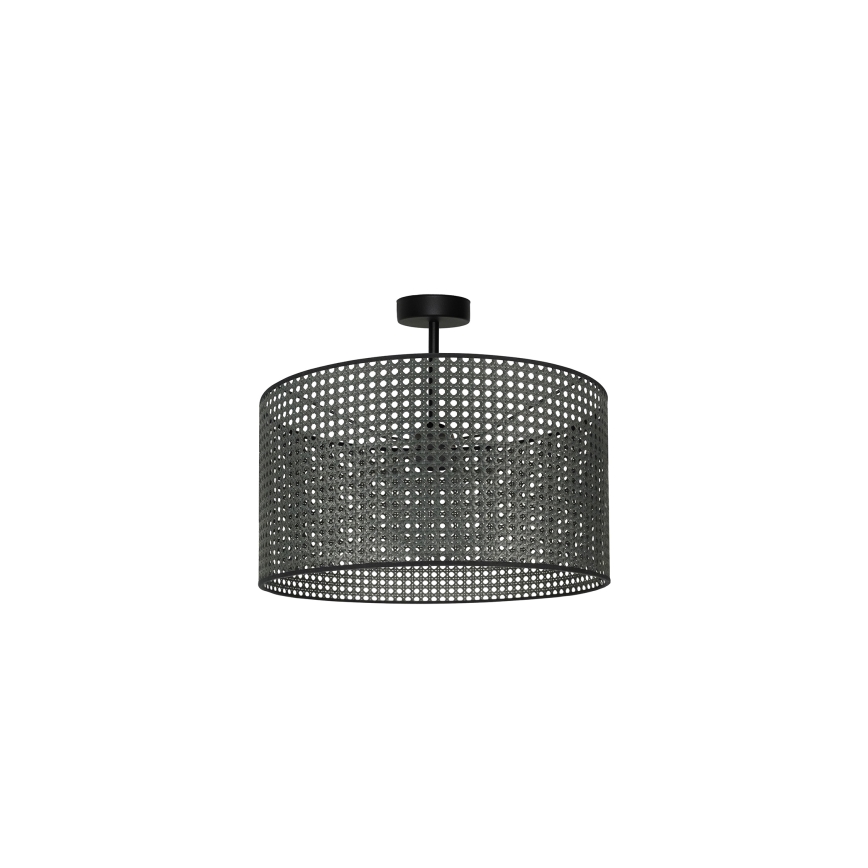Duolla - Pinnale kinnitatav lühter ROLLER RATTAN 1xE27/15W/230V d. 45 cm must