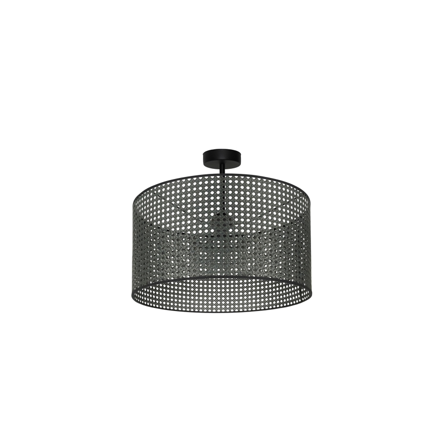 Duolla - Pinnale kinnitatav lühter ROLLER RATTAN 1xE27/15W/230V d. 45 cm must