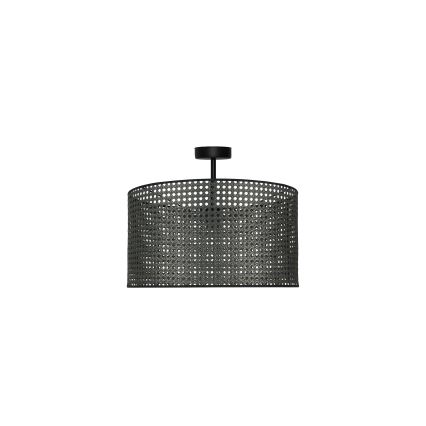Duolla - Pinnale kinnitatav lühter ROLLER RATTAN 1xE27/15W/230V d. 45 cm must