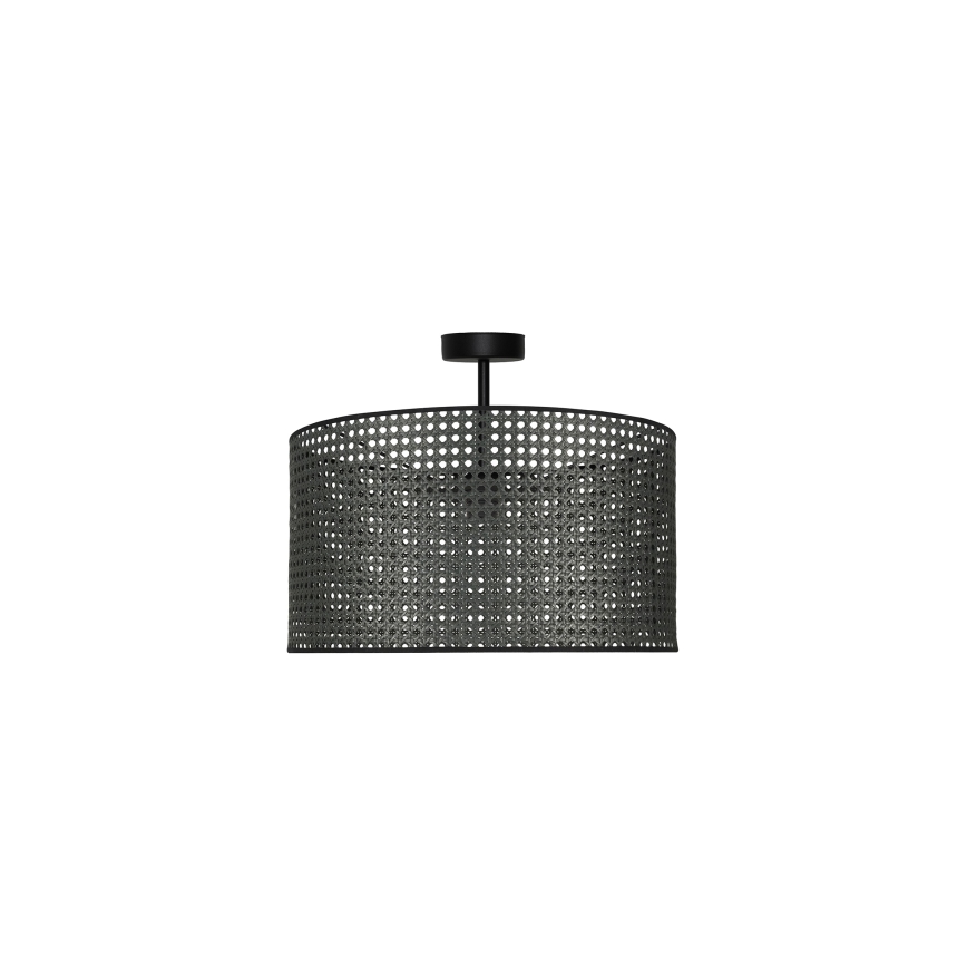 Duolla - Pinnale kinnitatav lühter ROLLER RATTAN 1xE27/15W/230V d. 45 cm must