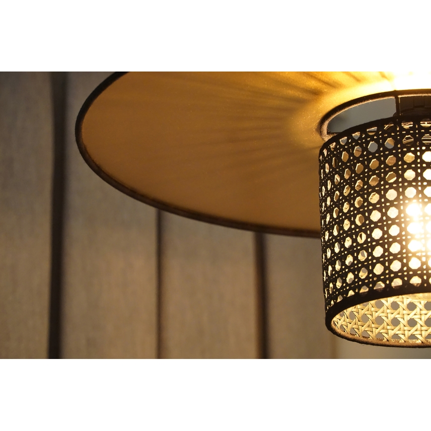 Duolla - Pinnale kinnitatav lühter TOKYO RATTAN 1xE27/15W/230V d. 50 cm kuldne/must