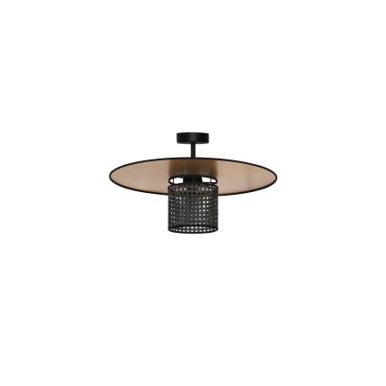 Duolla - Pinnale kinnitatav lühter TOKYO RATTAN 1xE27/15W/230V d. 50 cm kuldne/must