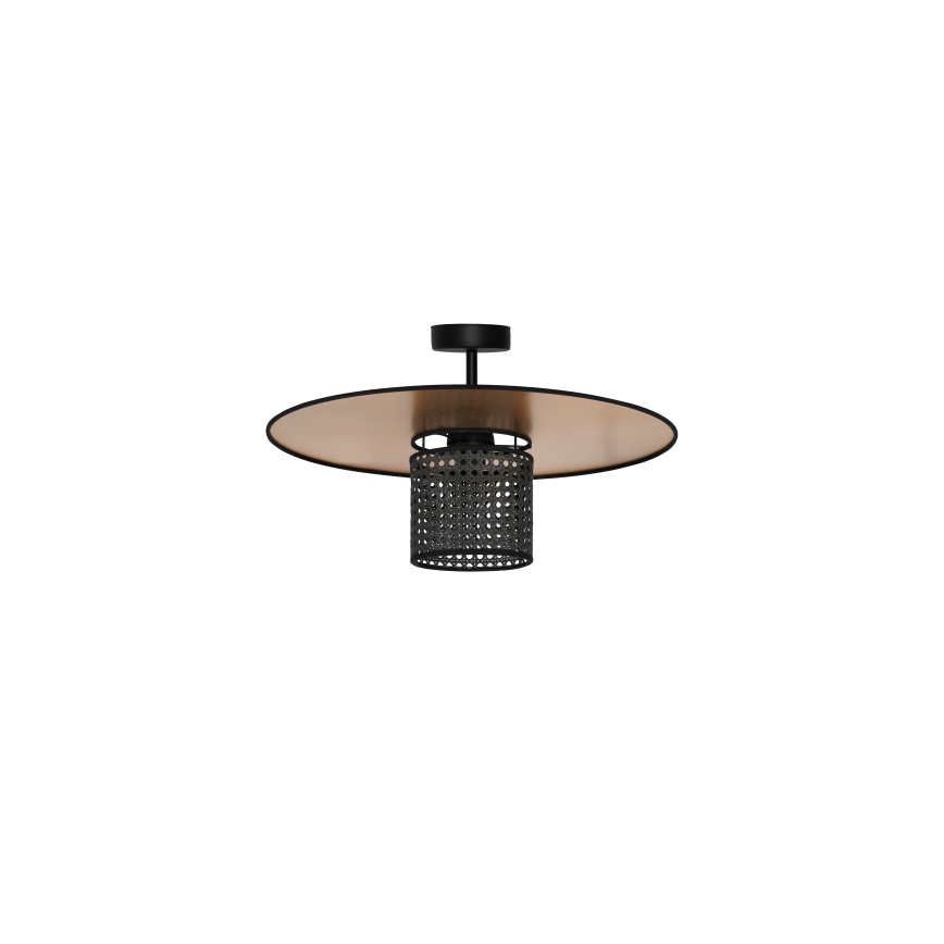 Duolla - Pinnale kinnitatav lühter TOKYO RATTAN 1xE27/15W/230V d. 50 cm kuldne/must