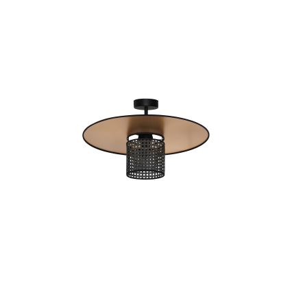 Duolla - Pinnale kinnitatav lühter TOKYO RATTAN 1xE27/15W/230V d. 50 cm kuldne/must