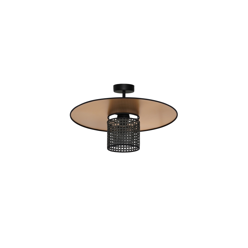 Duolla - Pinnale kinnitatav lühter TOKYO RATTAN 1xE27/15W/230V d. 50 cm kuldne/must