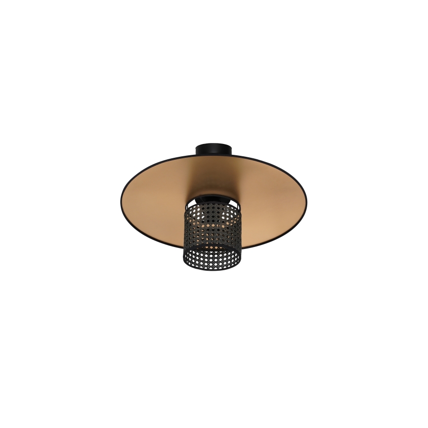 Duolla - Pinnale kinnitatav lühter TOKYO RATTAN 1xE27/15W/230V d. 50 cm kuldne/must