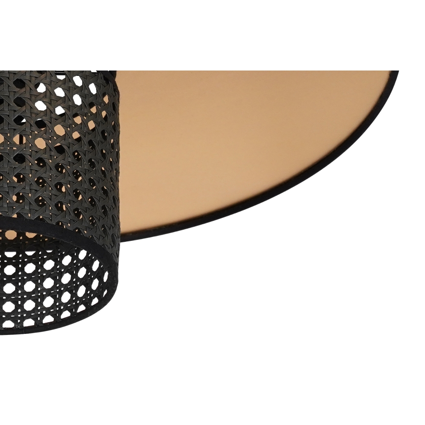 Duolla - Pinnale kinnitatav lühter TOKYO RATTAN 1xE27/15W/230V d. 50 cm kuldne/must