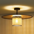 Duolla - Pinnale kinnitatav lühter TOKYO RATTAN 1xE27/15W/230V d. 50 cm kuldne/rotang