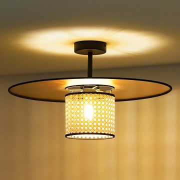 Duolla - Pinnale kinnitatav lühter TOKYO RATTAN 1xE27/15W/230V d. 50 cm kuldne/rotang