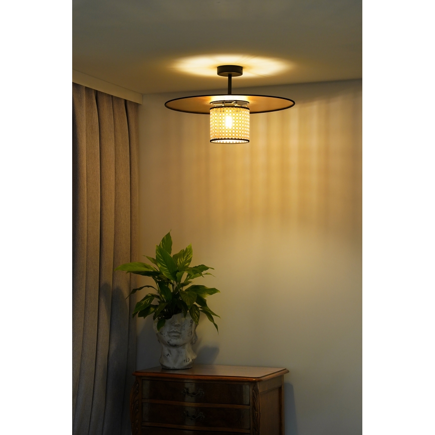 Duolla - Pinnale kinnitatav lühter TOKYO RATTAN 1xE27/15W/230V d. 50 cm kuldne/rotang