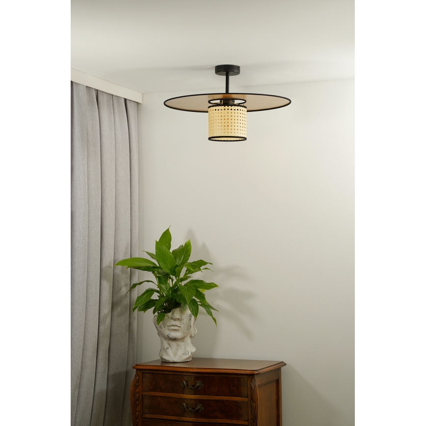 Duolla - Pinnale kinnitatav lühter TOKYO RATTAN 1xE27/15W/230V d. 50 cm kuldne/rotang